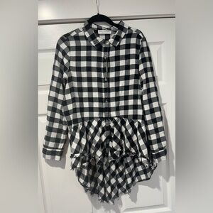 Black and White Checkered Women Shirt